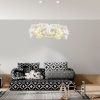 Elegant White Chandelier with Cotton Cap, 90 x 45 cm, Height 80 cm | CE Certified, E27 Socket, Max 40W | Perfect for Modern Home Décor