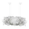 Elegant White Chandelier with Cotton Cap, 90 x 45 cm, Height 80 cm | CE Certified, E27 Socket, Max 40W | Perfect for Modern Home Décor