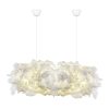 Elegant White Chandelier with Cotton Cap, 90 x 45 cm, Height 80 cm | CE Certified, E27 Socket, Max 40W | Perfect for Modern Home Décor