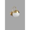 Elegant Wall Lamp with Metal Body & Glass Cap, 15 cm Height, Gold & White | 1 x 3.15W LED, Battery Operated, IP20 | Stylish Lighting for Any Room