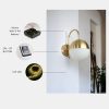Elegant Wall Lamp with Metal Body & Glass Cap, 15 cm Height, Gold & White | 1 x 3.15W LED, Battery Operated, IP20 | Stylish Lighting for Any Room