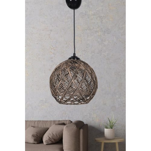 Elegant Chandelier with Plastic Body, Beige & Black, 22 x 20 x 18 cm | E27 Socket, Max 40W | Perfect for Modern Living Spaces & Dining Areas