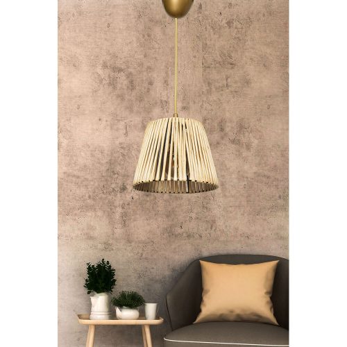 Bohemian Rustic Chandelier, 20 cm Diameter, 75 cm Height | Plastic Body, E27 Socket Max 40W | Natural Colors, Perfect for Scandinavian Home Decor