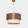 Modern Chandelier with Plastic Body, Brown & Cream, 30 cm Diameter, 65 cm Height | E27 Socket, Max 40W | Stylish Scandinavian & Country Design