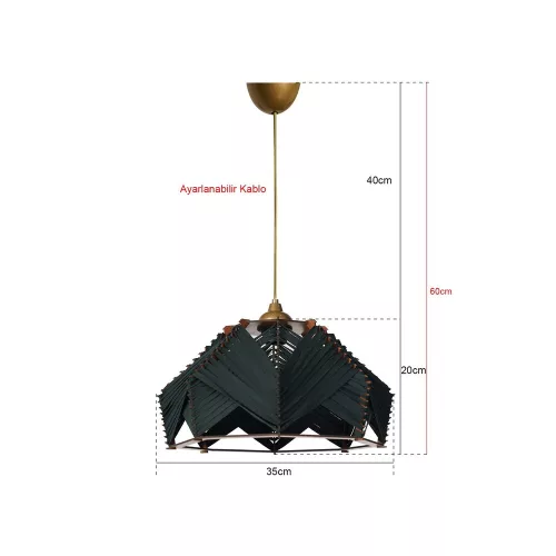 Opviq, 687HMY1461, Emerald green chandelier, 20 cm height x 35 cm width, plastic housing, E27 socket (max. 40 W), 60 cm cable | Stylish lighting for modern spaces