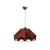 Stylish Tile Red Chandelier, 20 cm Height x 35 cm Width, E27 Socket Max 40W, Durable Plastic Body, Cotton Cap, Adjustable Cable 60 cm | Perfect for Modern Decor