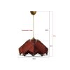 Stylish Tile Red Chandelier, 20 cm Height x 35 cm Width, E27 Socket Max 40W, Durable Plastic Body, Cotton Cap, Adjustable Cable 60 cm | Perfect for Modern Decor