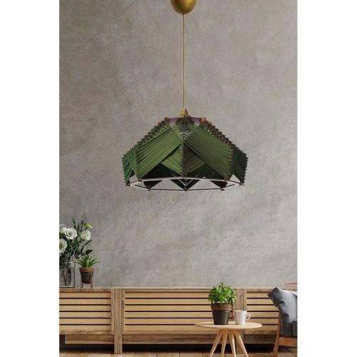 Stylish Khaki Chandelier, 20 cm Height, 35 cm Width, E27 Socket, Max 40W | Durable Plastic Body & Cotton Cap | Perfect for Modern Home Décor
