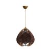 Elegant Brown Chandelier, 30 cm Height, 25 cm Width, E27 Socket, Max 40W, Plastic Body with Cotton Cap, Adjustable Cable (70 cm) | Perfect for Modern Decor