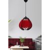 Stylish Red Chandelier, 30 cm Height x 25 cm Width, Plastic Body, E27 Socket (Max 40W), Adjustable Cable (70 cm) | Perfect for Modern Decor