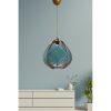 Elegant Blue Chandelier, 30 cm Height, 25 cm Width, E27 Socket, Max 40W, Plastic Body, Cotton Cap, Adjustable Cable (70 cm) | Perfect for Modern Decor