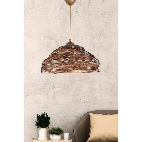 Handmade Rustic Chandelier, 36 cm Diameter, 65 cm Height, E27 Socket, Antiquation Color, Wooden Cap | Perfect for Scandinavian & Country Decor