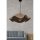 Bohemian Chandelier, Black & Brown, 44 cm Diameter, 54 cm Height | Plastic Body, Cotton Cap, E27 Socket Max 40W | Perfect for Country & Rustic Decor