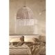 Elegant Bohemian Chandelier, Ecru Color, 30 cm Diameter, 80 cm Height | Plastic Body, Cotton Cap, E27 Socket, Max 40W | Perfect for Country-Style Decor