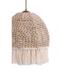 Elegant Bohemian Chandelier, Ecru Color, 30 cm Diameter, 80 cm Height | Plastic Body, Cotton Cap, E27 Socket, Max 40W | Perfect for Country-Style Decor