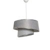 Elegant Grey & Silver Chandelier, 20 cm Height, 32 cm Width, E27 Max 40W | Stylish Plastic Body & Fabric Cap | Perfect for Modern Home Décor