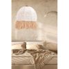 Elegant Bohemian Chandelier, White Plastic Body, 30 cm Diameter, 80 cm Height | E27 Socket, Max 40W | Perfect for Country & Modern Decor