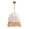 Elegant Bohemian Chandelier, White Plastic Body, 30 cm Diameter, 80 cm Height | E27 Socket, Max 40W | Perfect for Country & Modern Decor
