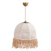 Elegant Bohemian Chandelier, White Plastic Body, 30 cm Diameter, 80 cm Height | E27 Socket, Max 40W | Perfect for Country & Modern Decor