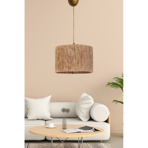 Mink Color Chandelier, 20 cm Height, 30 cm Width, E27 Socket, Max 40W, Plastic Body & Cotton Cap, Adjustable Cable (60 cm) | Elegant Lighting for Any Room