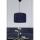 Navy Blue Chandelier, 20 cm Height x 30 cm Width, Plastic Body, E27 Socket (Max 40W), 60 cm Cable | Stylish Lighting for Modern Spaces