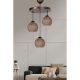 Scandinavian Chandelier, Black Metal Body, 32 cm Diameter, 80 cm Height | 3 x E27 Socket, Cotton Cap | Elegant Lighting for Country & Modern Homes