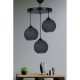 Elegant Grey Chandelier, Metal Body, 32 cm Diameter, 80 cm Height | 3 x E27 Max 40W | Scandinavian & Country Style Lighting for Modern Homes