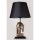 Modern Table Lamp with Metal Body & Fabric Cap, 24 cm Diameter, 50 cm Height | E27 Socket, Max 40W | Antiquation & Black, Perfect for Novelty & Country Decor