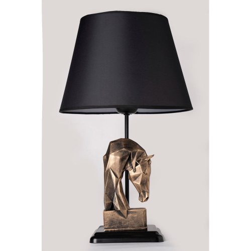 Modern Table Lamp with Metal Body & Fabric Cap, 24 cm Diameter, 50 cm Height | E27 Socket, Max 40W | Antiquation & Black, Perfect for Novelty & Country Decor