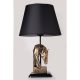 Modern Table Lamp with Metal Body & Fabric Cap, 24 cm Diameter, 50 cm Height | E27 Socket, Max 40W | Antiquation & Black, Perfect for Novelty & Country Decor