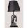 Opviq, 687HMY1514, Modern Table Lamp with Metal Body & Fabric Cap, 24 cm Diameter, 50 cm Height | E27 Socket, Max 40W | Stylish Silver & Black Design for Home Decor