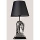 Modern Table Lamp with Metal Body & Fabric Cap, 24 cm Diameter, 50 cm Height | E27 Socket, Max 40W | Stylish Silver & Black Design for Home Decor