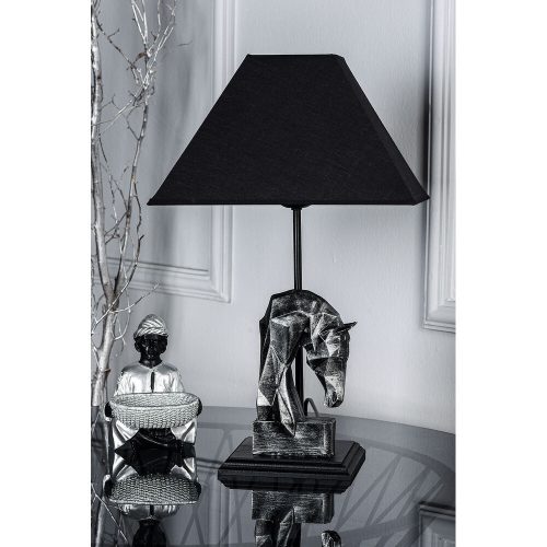 Elegant Black Table Lamp, Metal Body, 30 cm Diameter, 47 cm Height | E27 Socket, Max 40W | Stylish Plain & Animal Design for Modern Spaces