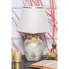 Elegant Metal Table Lamp with Fabric Cap, Cream & Gold, 18 cm Width, 47 cm Height, E27 Socket Max 40W | Perfect for Modern Home Decor & Lighting