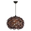 Elegant Walnut Chandelier, MDF Body, 67 cm Height, Adjustable Cable, E27 Socket (Max 40W) | Stylish Lighting for Modern Homes & Offices