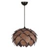 Elegant Brown Chandelier, MDF Body, 27 cm Cap Length, 40 cm Diameter, Adjustable Cable, 67 cm Total Height, E27 Socket, Max 40W | Stylish Lighting for Any Room