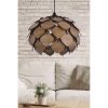 Elegant Brown Chandelier, MDF Body, 66 cm Height, Adjustable Cable, E27 Socket (Max 40W) | Stylish Lighting for Modern Homes & Offices