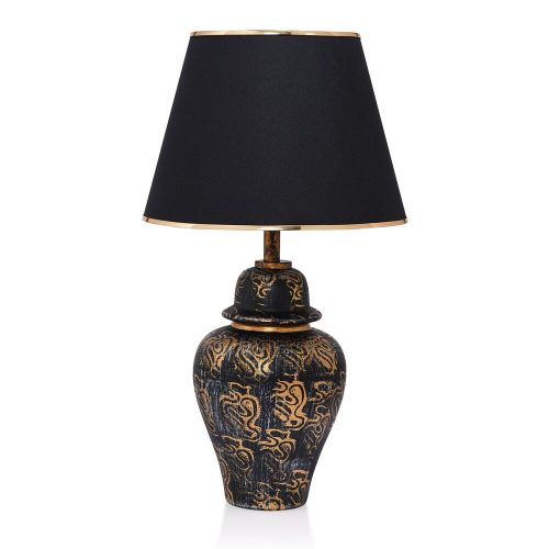 Opviq, 687HMY2113, Elegant metal table lamp, gold and black, 20 cm width, 54 cm height, E27 socket Max 40W | Stylish lighting for modern interior design and offices