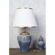 Stylish Table Lamp with Metal Body & Fabric Cap, 50 cm Height, 30 cm Width | E27 Socket, Max 40W | Elegant Blue & White Design for Modern Spaces