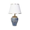 Stylish Table Lamp with Metal Body & Fabric Cap, 50 cm Height, 30 cm Width | E27 Socket, Max 40W | Elegant Blue & White Design for Modern Spaces