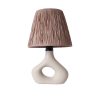 Elegant Beige Ceramic Table Lamp, 24 cm Width x 40 cm Height, E27 Socket (Max 40W), Stylish Rope Cap Design for Modern Home Decor & Lighting