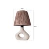 Elegant Beige Ceramic Table Lamp, 24 cm Width x 40 cm Height, E27 Socket (Max 40W), Stylish Rope Cap Design for Modern Home Decor & Lighting