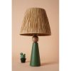 Elegant Ceramic Table Lamp, Green & Brown, 24 cm Width x 46 cm Height | E27 Socket, Max 40W | Stylish Lighting for Home & Office Decor