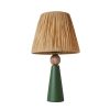 Elegant Ceramic Table Lamp, Green & Brown, 24 cm Width x 46 cm Height | E27 Socket, Max 40W | Stylish Lighting for Home & Office Decor