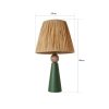 Elegant Ceramic Table Lamp, Green & Brown, 24 cm Width x 46 cm Height | E27 Socket, Max 40W | Stylish Lighting for Home & Office Decor