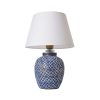 Elegant Ceramic Table Lamp, Blue & White, 30 cm Width x 45 cm Height | E27 Socket, Max 40W | Stylish Lighting for Home & Office Décor