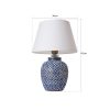 Elegant Ceramic Table Lamp, Blue & White, 30 cm Width x 45 cm Height | E27 Socket, Max 40W | Stylish Lighting for Home & Office Décor