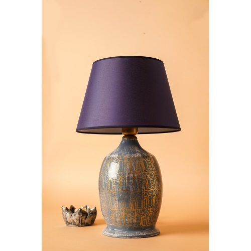 Elegant Ceramic Table Lamp, Blue & Gold, 30 cm Width x 55 cm Height | E27 Socket, Max 40W | Stylish Lighting for Home Decor & Modern Spaces