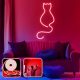 Flexible Red Neon LED Wall Lighting, 200 cm, IP67 Waterproof, DC 12V, 350 cm Cord, 36W Max, Includes Double-Sided Tape | Perfect for Home Decor & Parties