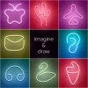 Flexible Red Neon LED Wall Lighting, 200 cm, IP67 Waterproof, DC 12V, 350 cm Cord, 36W Max, Includes Double-Sided Tape | Perfect for Home Decor & Parties